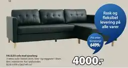 JYSK FALSLEV sofa med sjeselong tilbud