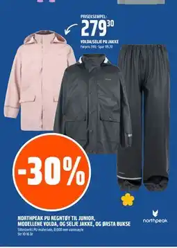 Coop Obs NORTHPEAK PU REGNTØY TIL JUNIOR, MODELLENE VOLDA, OG SELJE JAKKE, OG ØRSTA BUKSE tilbud