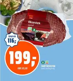 Coop Obs COOP OKSESTEK tilbud