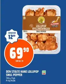 Coop Obs DEN STOLTE HANE LOLLIPOP SNILL PEPPER tilbud