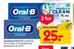Rusta Tannkrem Oral-B, Medlemspris tilbud