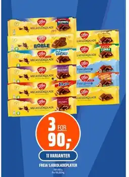 Coop Obs FREIA SJOKOLADEPLATER tilbud