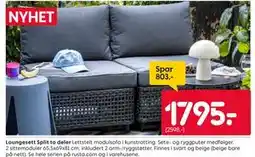 Rusta Loungesett Split to deler tilbud
