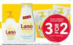 Rusta Lano dusjkrem og flytende såpe tilbud