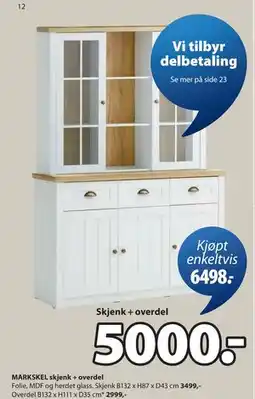 JYSK MARKSKEL skjenk + overdel tilbud