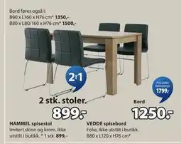 JYSK VEDDE spisebord tilbud
