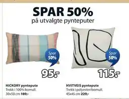 JYSK SPAR 50% på utvalgte pynteputer tilbud