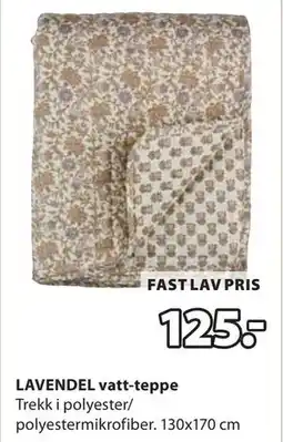 JYSK LAVENDEL vatt-teppe tilbud