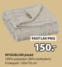 JYSK MYGGBLOM pledd tilbud