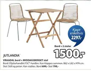 VRAADAL bord + MIDDAGSBERGET stol