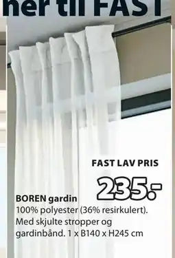 JYSK BOREN gardin tilbud