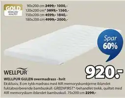 JYSK WELLPUR GULEN overmadrass - hvit tilbud