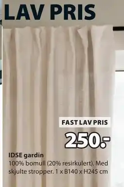 JYSK IDSE gardin tilbud