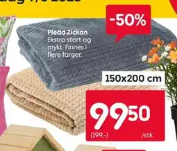 Rusta Pledd Zickan tilbud