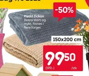 Rusta Pledd Zickan tilbud