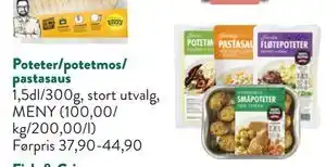 Jacobs Poteter/potetmos/ pastasaus tilbud