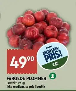 Coop Mega FARGEDE PLOMMER, Medlemspris tilbud