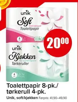 Spar Toalettpapir 8-pk./ tørkerull 4-pk tilbud
