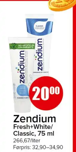 Spar Zendium Fresh+White/Classic tilbud