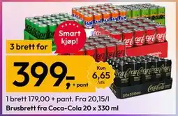 Gigaboks Brusbrett fra Coca-Cola 20 x 330 ml tilbud