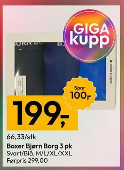 Gigaboks Boxer Bjørn Borg 3 pk tilbud