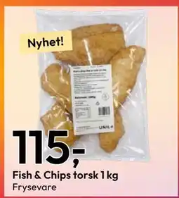 Gigaboks Fish & Chips torsk 1 kg tilbud