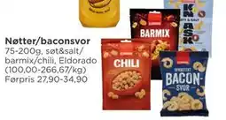 Meny Nøtter/baconsvor tilbud