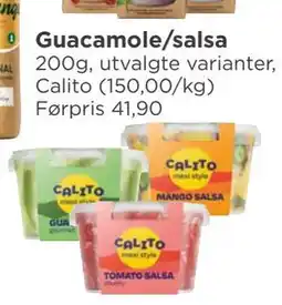 Meny Guacamole/salsa tilbud