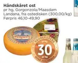Meny Håndskåret ost tilbud