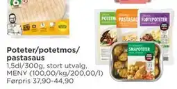 Meny Poteter/potetmos/ pastasaus tilbud