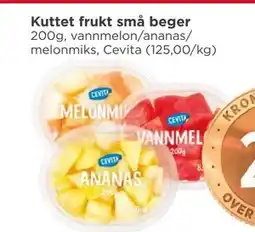 Meny Kuttet frukt små beger tilbud