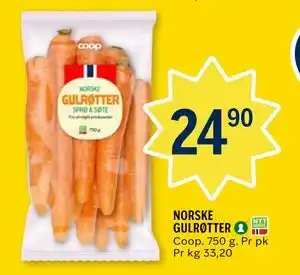 Coop Prix NORSKE GULRØTTER tilbud