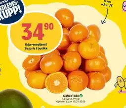 Coop Prix KLEMENTINER, Medlemspris tilbud