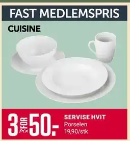 Europris SERVISE HVIT, Medlemspris tilbud