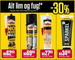 Europris Alt lim og fug! tilbud