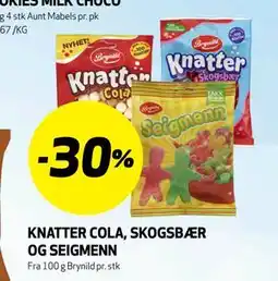 Bunnpris KNATTER COLA, SKOGSBÆR OG SEIGMENN tilbud