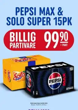 Rema 1000 PEPSI MAX/SOLO SUPER 15PK tilbud