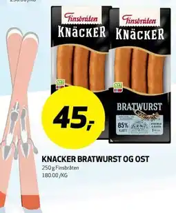 Bunnpris KNACKER BRATWURST OG OST tilbud