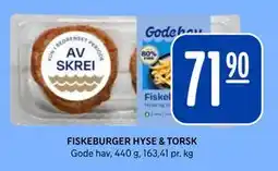 Rema 1000 FISKEBURGER HYSE & TORSK tilbud