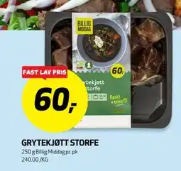 Bunnpris GRYTEKJØTT STORFE tilbud