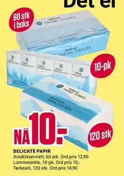 Europris DELICATE PAPIR tilbud