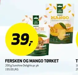 Bunnpris FERSKEN OG MANGO TØRKET tilbud