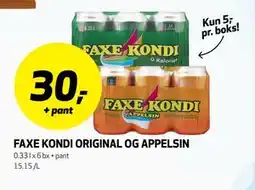 Bunnpris FAXE KONDI ORIGINAL OG APPELSIN tilbud