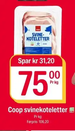 Coop Extra Coop svinekoteletter tilbud
