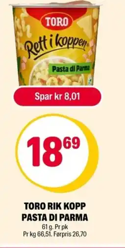 Coop Extra Toro rik kopp pasta di parma tilbud