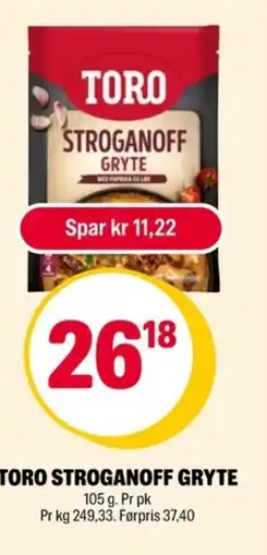 Coop Extra Toro stroganoff gryte tilbud