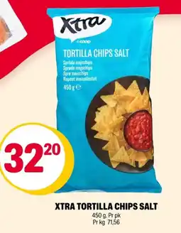 Coop Extra Xtra tortilla chips salt tilbud