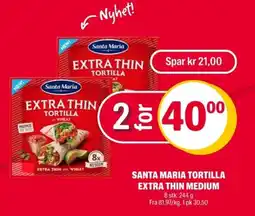 Coop Extra Santa Maria Tortilla extra thin medium tilbud