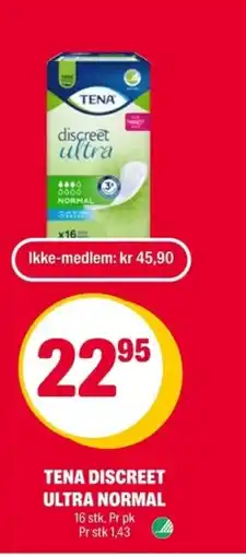 Coop Extra Tena discreet ultra normal tilbud