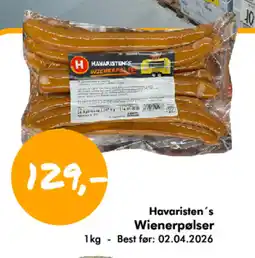 Havaristen HAVARISTEN'S Wienerpølser tilbud